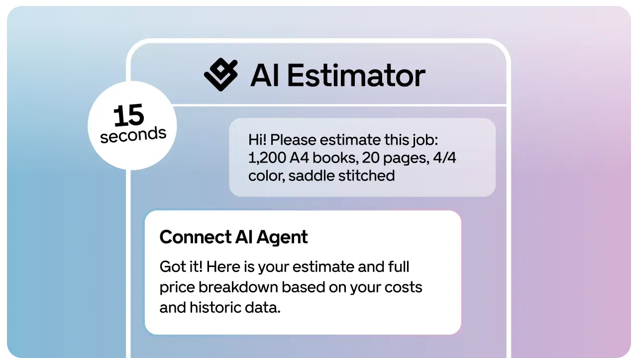 GelatoConnect AI Estimator generating a large-format print quote